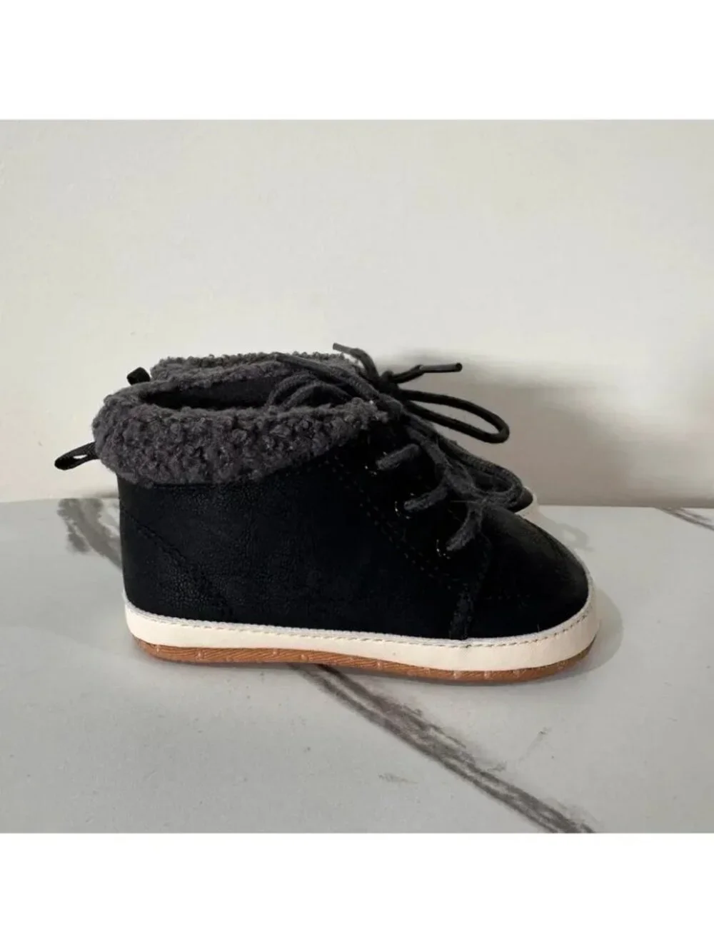 Old Navy Black First Walker Lace Up Ankle Boots